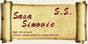 Saša Simović vizit kartica